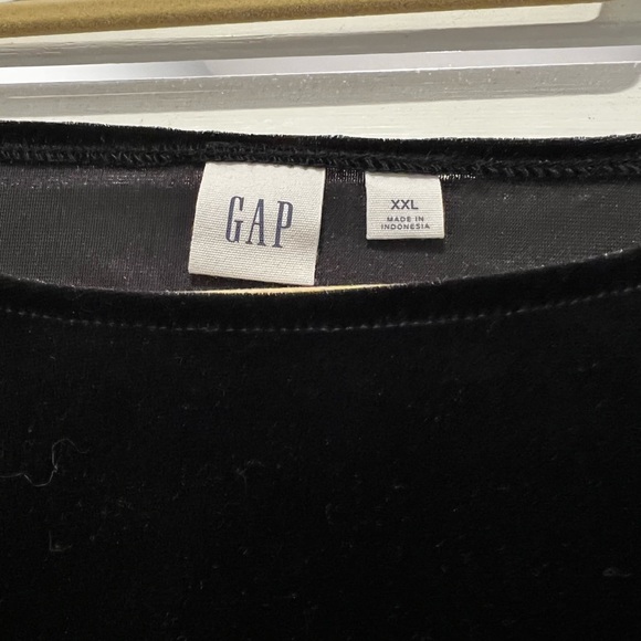 NWOT GAP Long Sleeve Black Velvet Pocket Top XXL - Picture 6 of 6